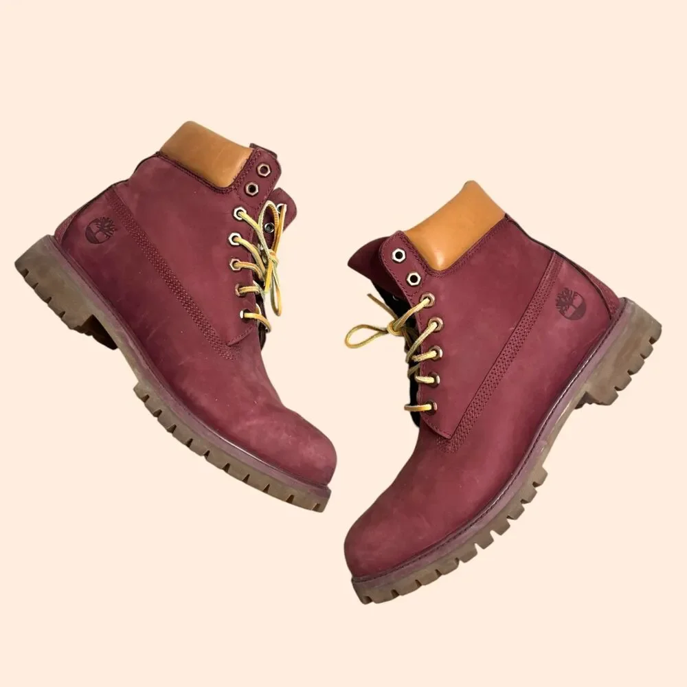 Timberland Premium 6 Inch Boots Burgundy